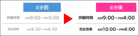拝観時間変更